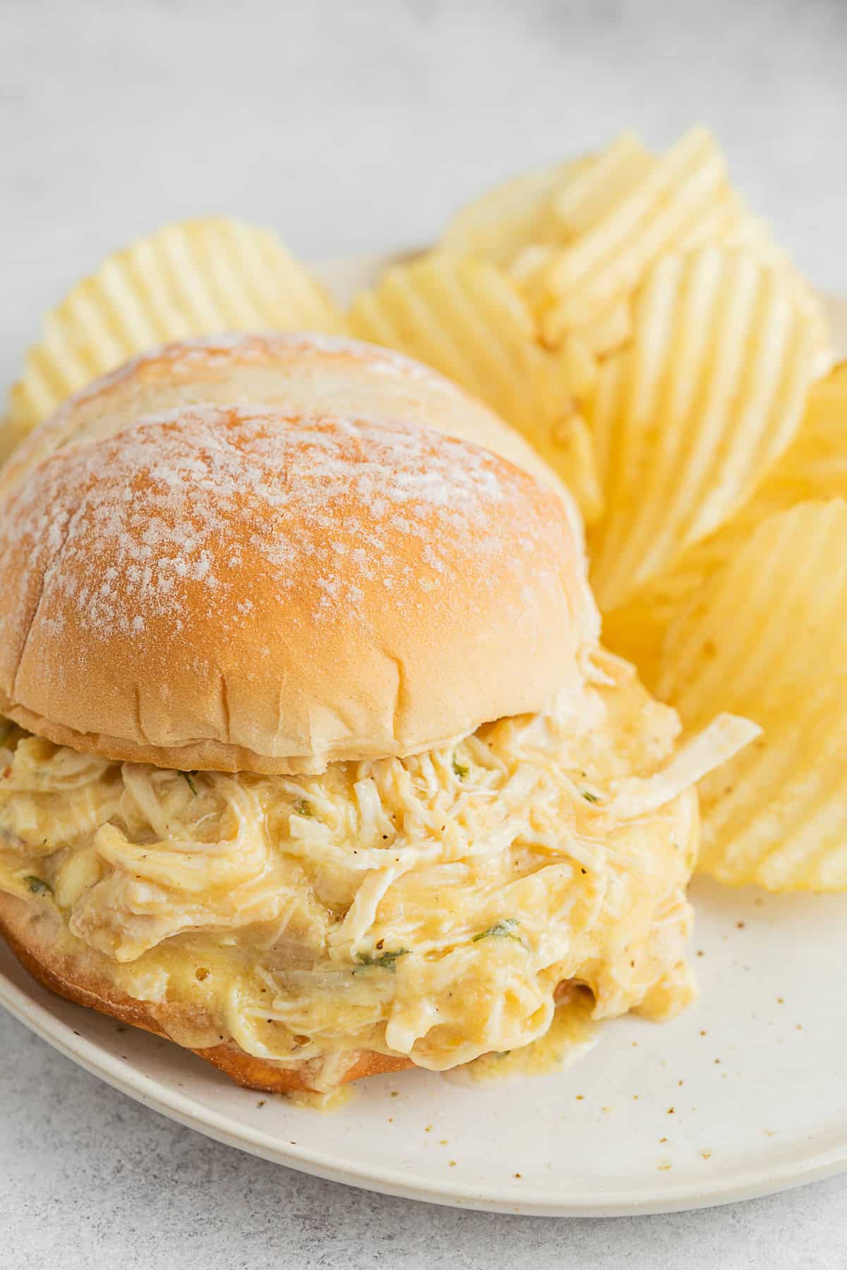 Ohio Shredded Chicken Sandwich on a plate.