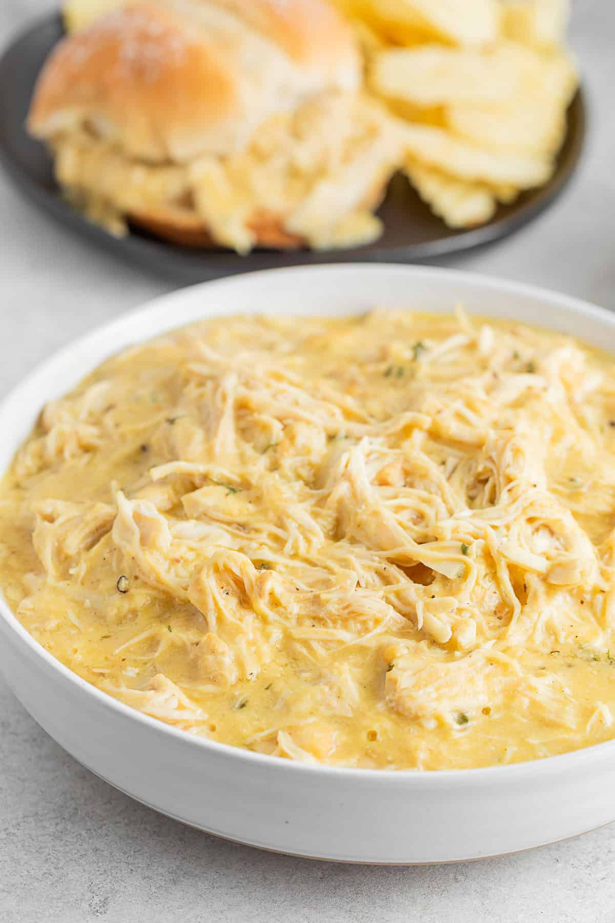 Ohio Shredded Chicken Sandwich filling in a bowl.