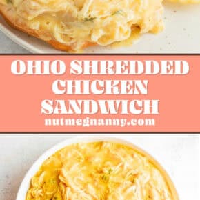 Ohio Shredded Chicken Sandwich graphic for Pinterest.