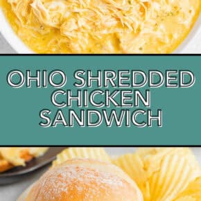 Ohio Shredded Chicken Sandwich graphic for Pinterest.