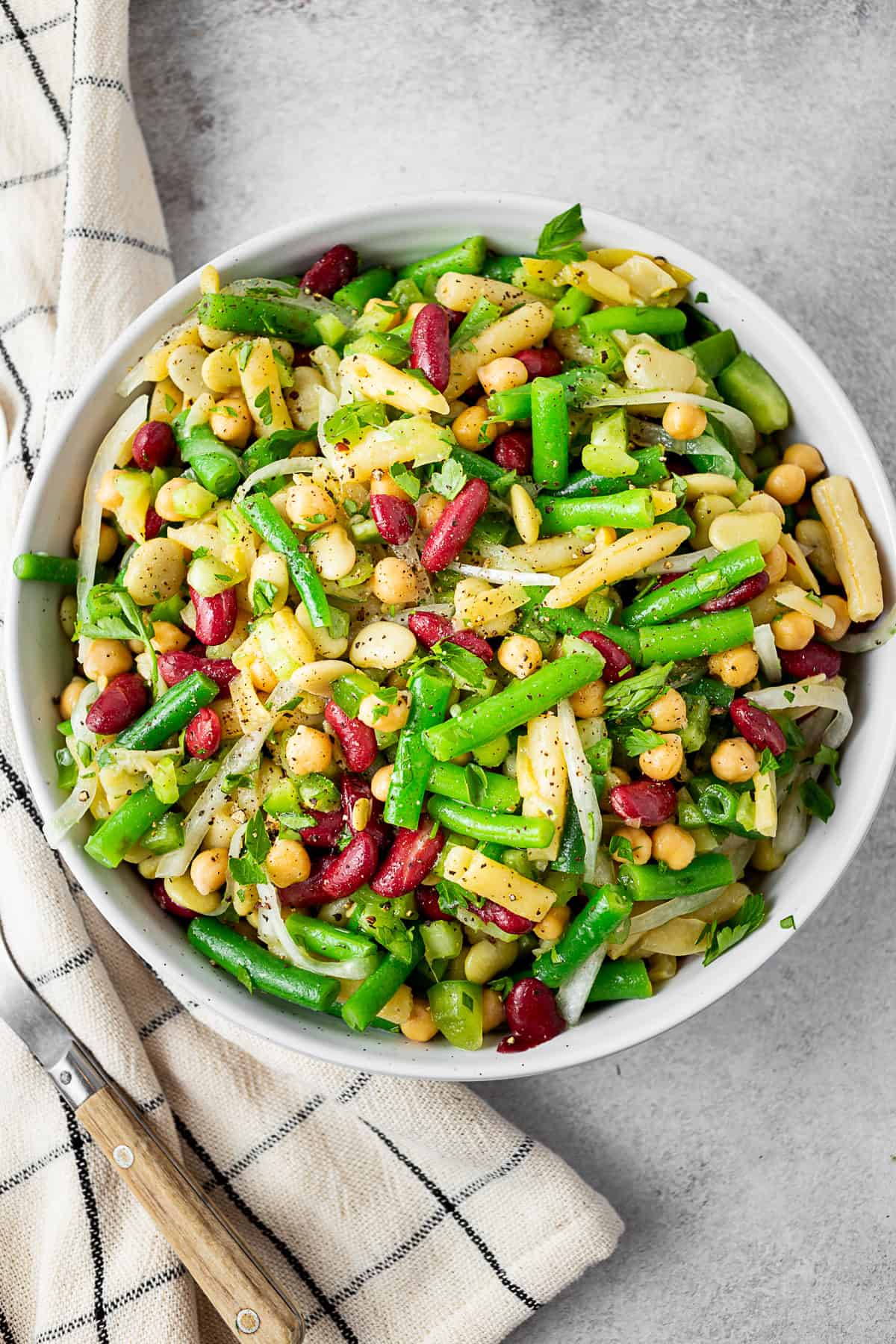 The Best 5 Bean Salad in a large serving bowl. 