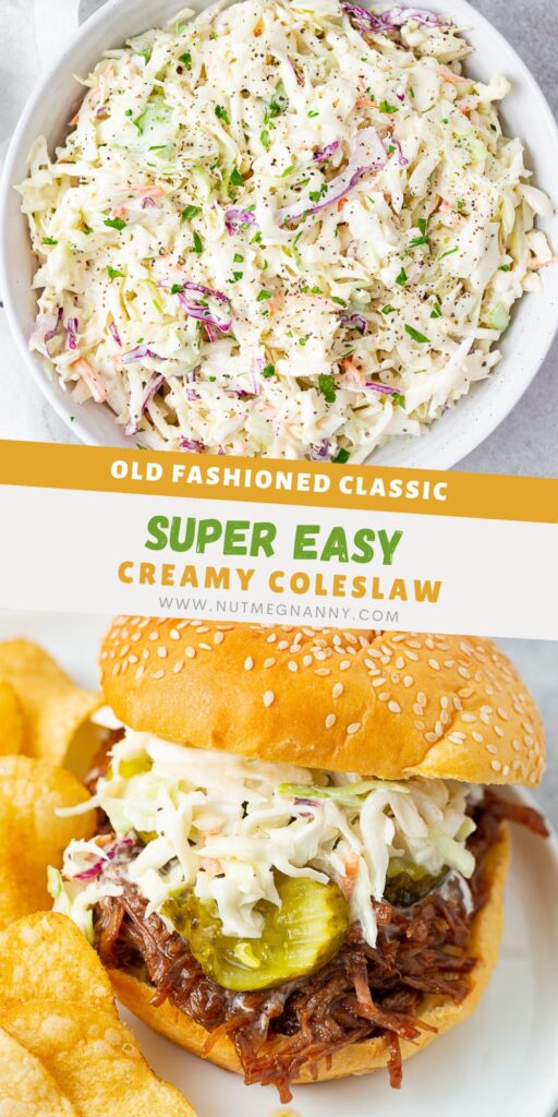 Creamy Coleslaw pin for Pinterest.