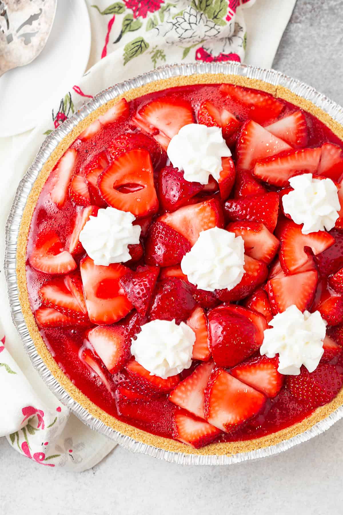 Fresh Strawberry Pie in a graham cracker crust. 