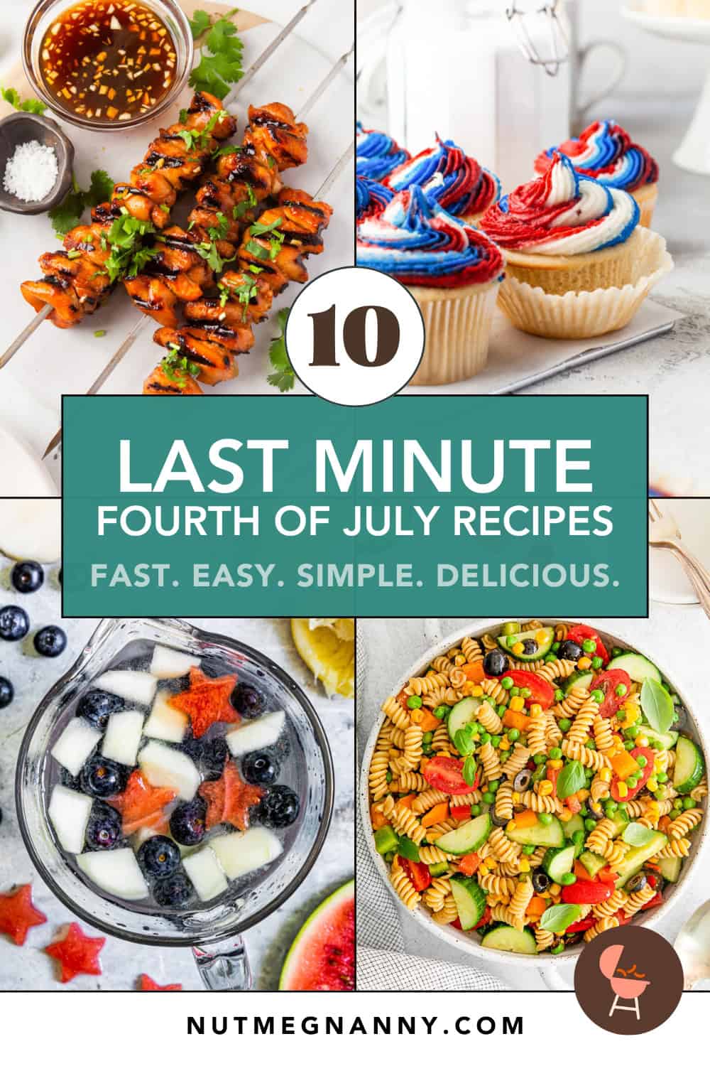 10 Last Minute Fourth of July Recipes pin for Pinterest. 