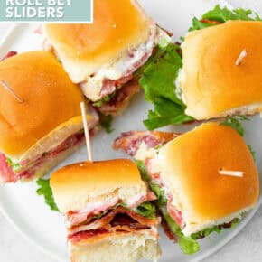 Hawaiian Roll BLT Sliders pin for Pinterest.