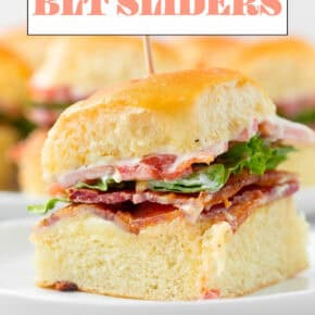 Hawaiian Roll BLT Sliders pin for Pinterest.