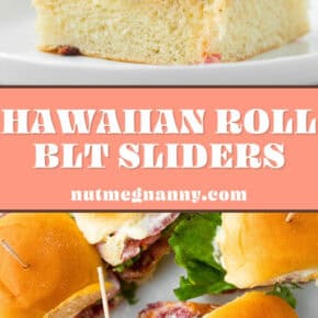 Hawaiian Roll BLT Sliders pin for Pinterest.