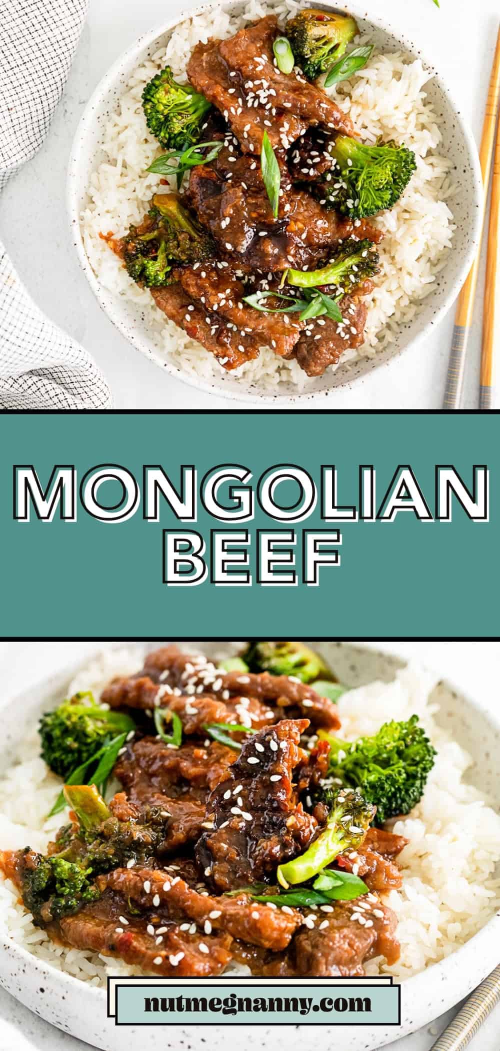 Instant Pot Mongolian Beef pin for Pinterest. 