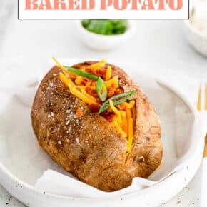 Air Fryer Baked Potatoes pin for Pinterest.