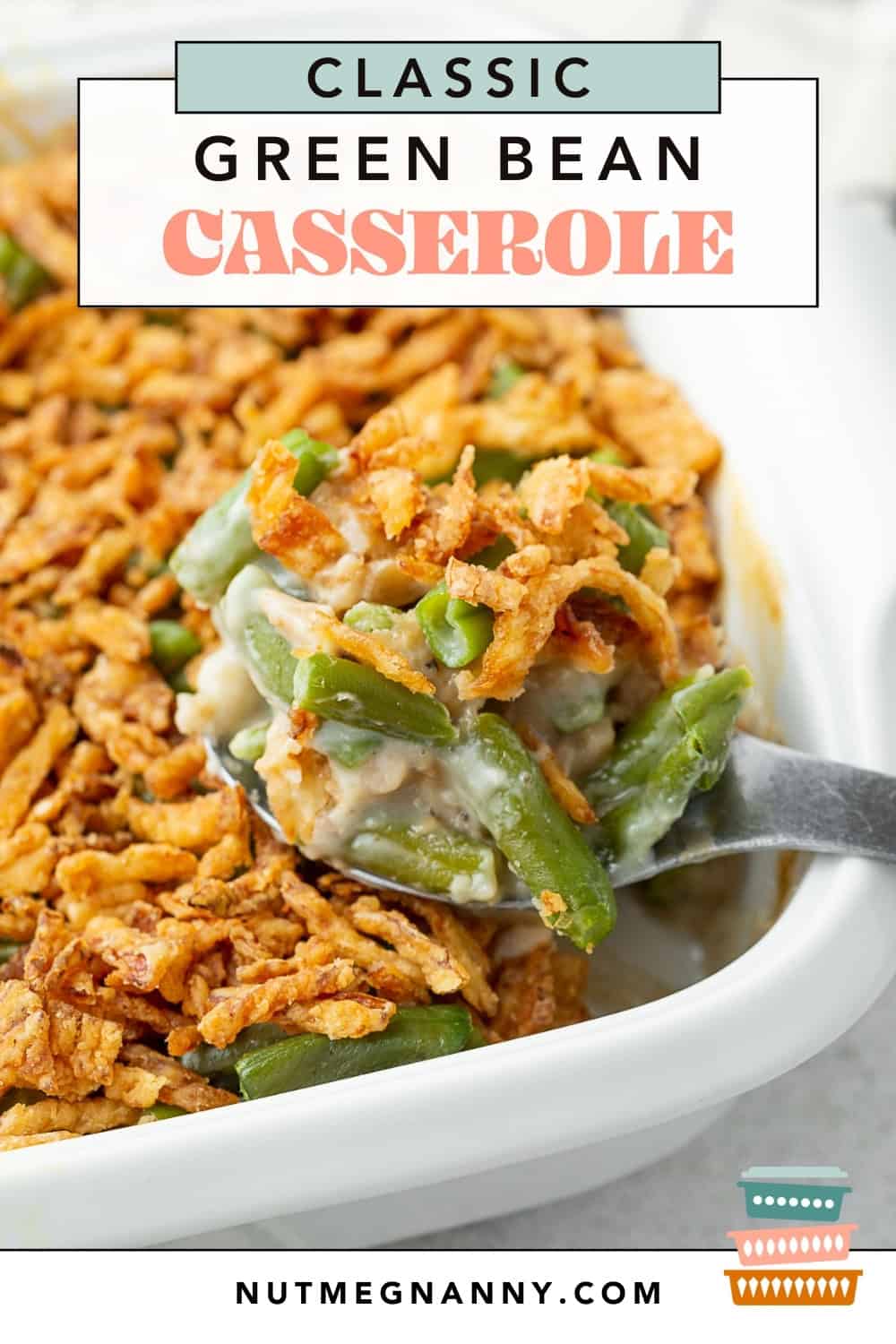 Classic Green Bean Casserole pin for Pinterest.