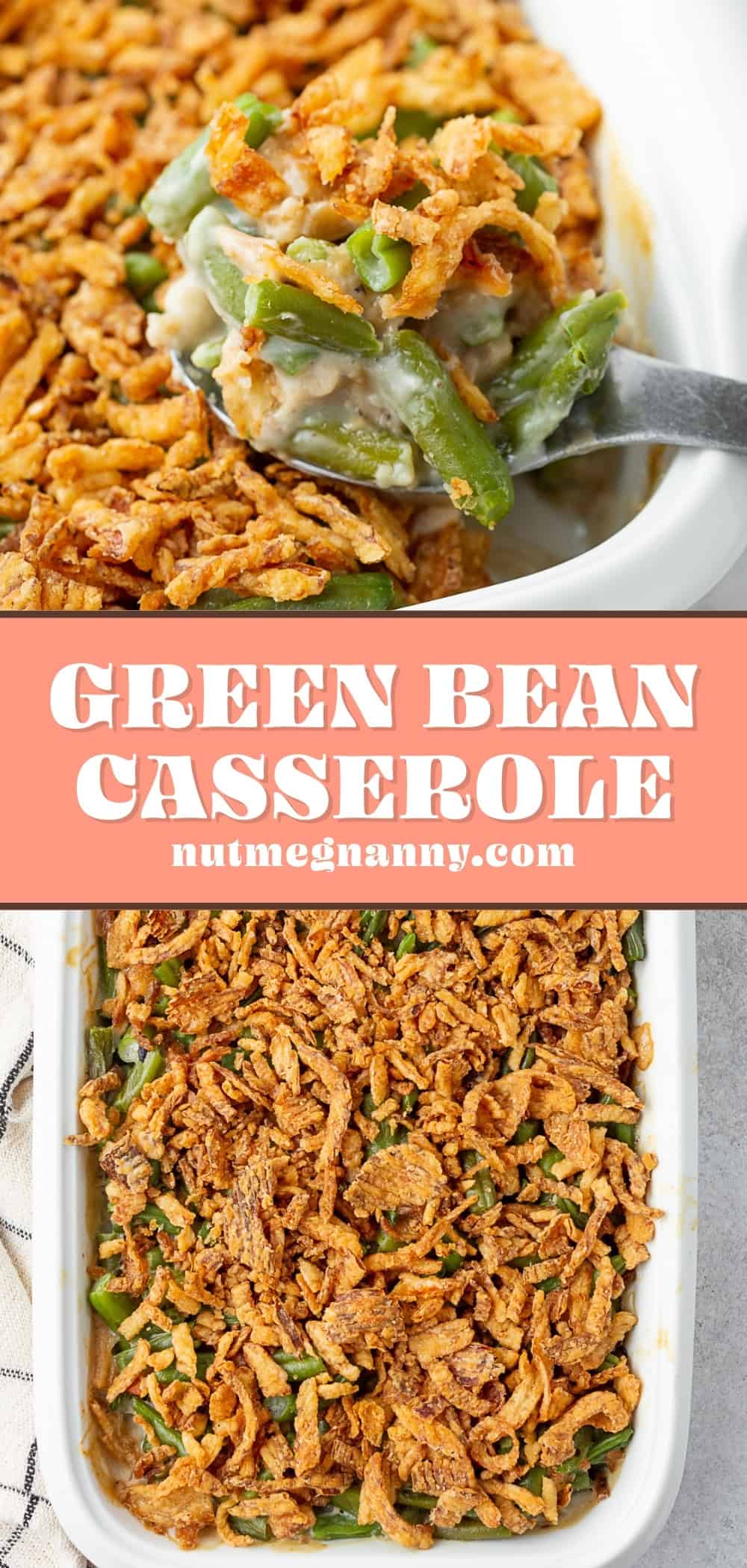 Classic Green Bean Casserole pin for Pinterest.