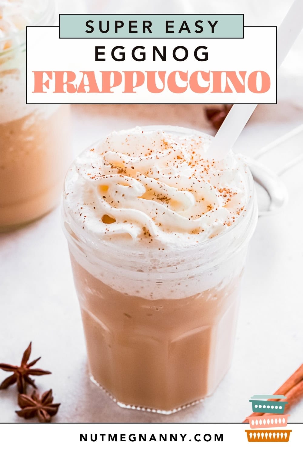 Eggnog Frappuccino pin for Pinterest.
