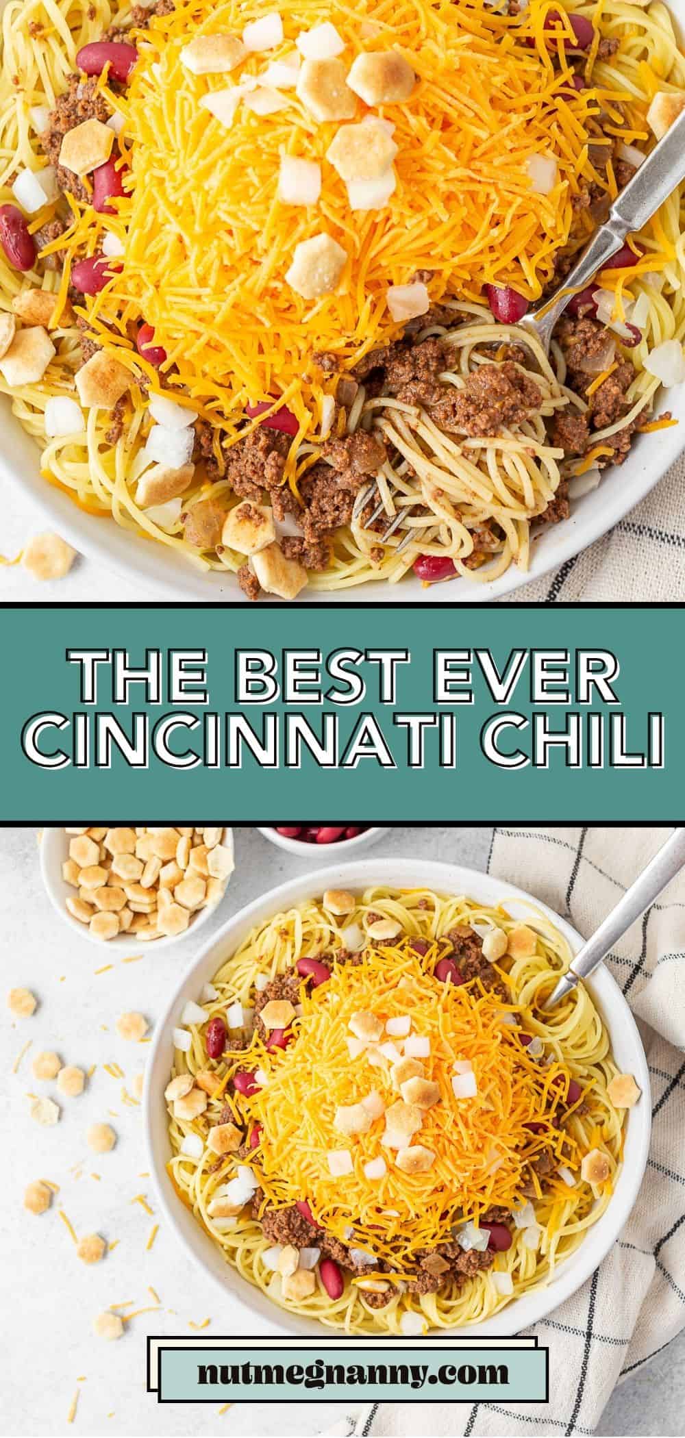 Cincinnati Chili pin for Pinterest. 